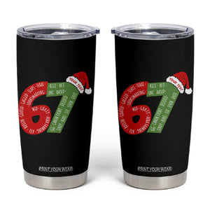 Personalized 67 Christmas Tumbler Cup Custom Text Rizz Aura Farming Six Seven Meme Gen Alpha TS11 Black Print Your Wear