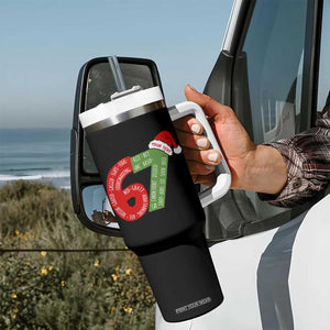 Personalized 67 Christmas Tumbler With Handle Custom Text Rizz Aura Farming Six Seven Meme Gen Alpha TS11 Print Your Wear