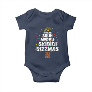 Funny Christmas Six Seven Meme Baby Onesie 67 No Cap Bruh Merry Skibidi Rizzmas 2025 TS11 Navy Print Your Wear