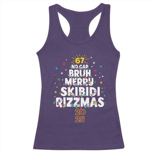 Funny Christmas Six Seven Meme Racerback Tank Top 67 No Cap Bruh Merry Skibidi Rizzmas 2025 TS11 Purple Print Your Wear