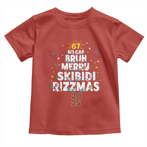 Funny Christmas Six Seven Meme Toddler T Shirt 67 No Cap Bruh Merry Skibidi Rizzmas 2025 TS11 Red Print Your Wear