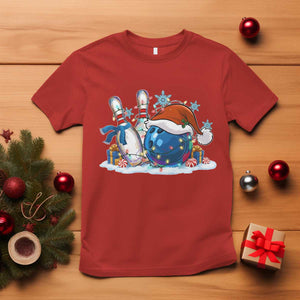 Funny Christmas Bowling Santa Hat Xmas Bowler T Shirt TS11 Red Print Your Wear