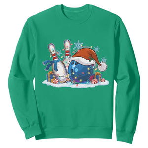Funny Christmas Bowling Santa Hat Xmas Bowler Sweatshirt TS11 Irish Green Print Your Wear