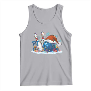 Funny Christmas Bowling Santa Hat Xmas Bowler Tank Top - Print Your Wear