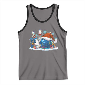 Funny Christmas Bowling Santa Hat Xmas Bowler Tank Top TS11 Deep Heather Black Print Your Wear