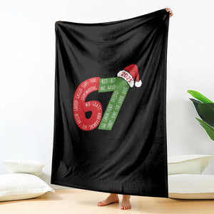 Funny 67 Christmas Throw Blanket Rizz Aura Farming Bussin Six Seven Meme Gen Alpha TS11 Print Your Wear