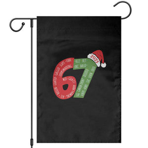Funny 67 Christmas Garden Flag Rizz Aura Farming Bussin Six Seven Meme Gen Alpha TS11 Black Print Your Wear