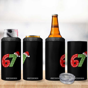 Funny 67 Christmas 4 in 1 Can Cooler Tumbler Rizz Aura Farming Bussin Six Seven Meme Gen Alpha TS11 Print Your Wear