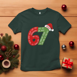Funny 67 Christmas T Shirt Rizz Aura Farming Bussin Six Seven Meme Gen Alpha TS11 Dark Forest Green Print Your Wear
