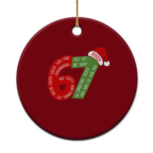 Funny 67 Christmas Ceramic Ornament Rizz Aura Farming Bussin Six Seven Meme Gen Alpha TS11 1pc Red Print Your Wear