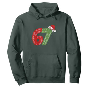 Funny 67 Christmas Hoodie Rizz Aura Farming Bussin Six Seven Meme Gen Alpha TS11 Dark Forest Green Print Your Wear