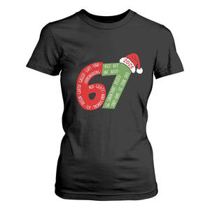 Funny 67 Christmas T Shirt For Women Rizz Aura Farming Bussin Six Seven Meme Gen Alpha TS11 Black Print Your Wear