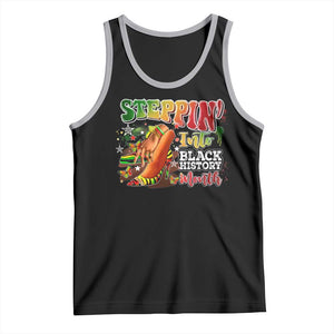 Steppin' Into Black History Month Tank Top African American Month Proud Melanin TS11 Black Athletic Heather Print Your Wear