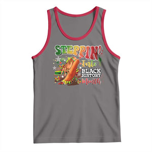 Steppin' Into Black History Month Tank Top African American Month Proud Melanin TS11 Deep Heather Red Print Your Wear