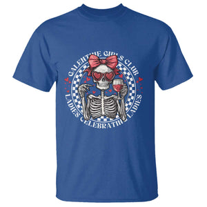 Funny Galentine's Day T Shirt Galentine Girls Club Ladies Celebrating Ladies Skeleton TS11 Royal Blue Print Your Wear