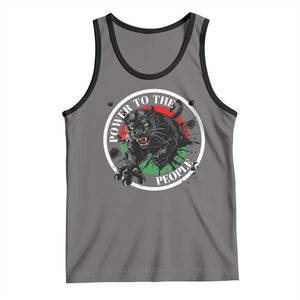 Power To The People Black Panther Party Tank Top Black History Month TS11 Deep Heather Black Print Your Wear