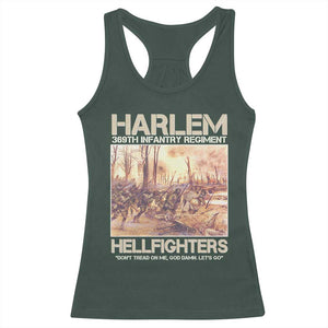 Harlem Hellfighters Racerback Tank Top 369th Infantry Regiment Don't Tread On Me Let's Go Black History Month TS11 Dark Forest Green Print Your Wear