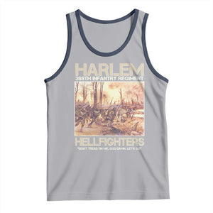 Harlem Hellfighters Tank Top 369th Infantry Regiment Don't Tread On Me Let's Go Black History Month TS11 Athletic Heather Navy Print Your Wear