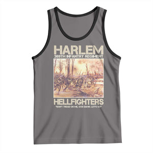 Harlem Hellfighters Tank Top 369th Infantry Regiment Don't Tread On Me Let's Go Black History Month TS11 Deep Heather Black Print Your Wear