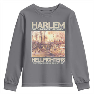 Harlem Hellfighters Youth Sweatshirt 369th Infantry Regiment Don't Tread On Me Let's Go Black History Month TS11 Charcoal Print Your Wear