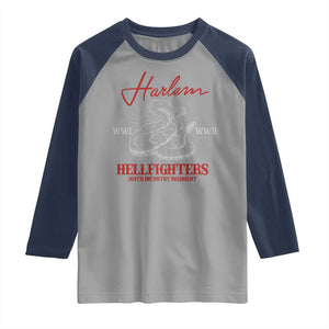 Harlem Hellfighters Raglan Shirt 369th Infantry Regiment Black Snake Black History Month TS11 Sport Gray Navy Print Your Wear