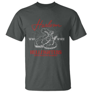 Harlem Hellfighters T Shirt 369th Infantry Regiment Black Snake Black History Month TS11 Dark Heather Print Your Wear