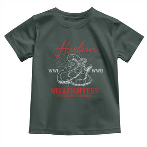 Harlem Hellfighters Toddler T Shirt 369th Infantry Regiment Black Snake Black History Month TS11 Dark Forest Green Print Your Wear