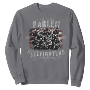 Never Forget Harlem Hellfighters Sweatshirt Vintage American Flag TS11 Charcoal Print Your Wear