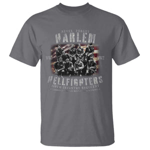 Never Forget Harlem Hellfighters T Shirt Vintage American Flag TS11 Charcoal Print Your Wear