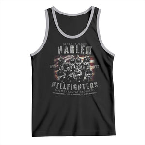 Never Forget Harlem Hellfighters Tank Top Vintage American Flag TS11 Black Athletic Heather Print Your Wear