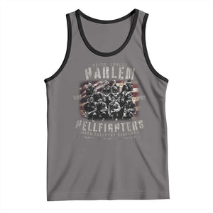 Never Forget Harlem Hellfighters Tank Top Vintage American Flag TS11 Deep Heather Black Print Your Wear