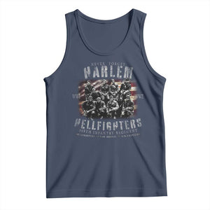 Never Forget Harlem Hellfighters Tank Top Vintage American Flag TS11 Navy Print Your Wear