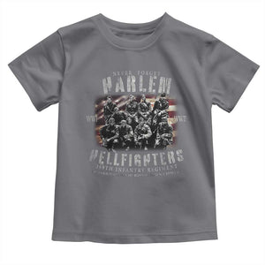 Never Forget Harlem Hellfighters Toddler T Shirt Vintage American Flag TS11 Charcoal Print Your Wear