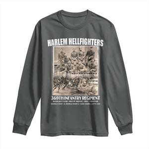 Never Forget Harlem Hellfighters Long Sleeve Shirt 369TH Infantry Regiment Black God Damn Let's Go TS11 Dark Heather Print Your Wear
