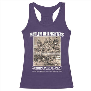 Never Forget Harlem Hellfighters Racerback Tank Top 369TH Infantry Regiment Black God Damn Let's Go TS11 Purple Print Your Wear