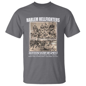 Never Forget Harlem Hellfighters T Shirt 369TH Infantry Regiment Black God Damn Let's Go TS11 Charcoal Print Your Wear