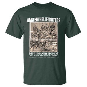 Never Forget Harlem Hellfighters T Shirt 369TH Infantry Regiment Black God Damn Let's Go TS11 Dark Forest Green Print Your Wear