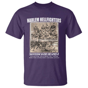 Never Forget Harlem Hellfighters T Shirt 369TH Infantry Regiment Black God Damn Let's Go TS11 Purple Print Your Wear