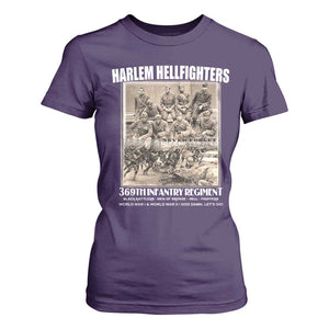 Never Forget Harlem Hellfighters T Shirt For Women 369TH Infantry Regiment Black God Damn Let's Go TS11 Purple Print Your Wear