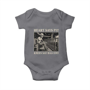 Heart Says Pit Knees Say Balcony Baby Onesie Funny Concert Quote TS11 Charcoal Print Your Wear