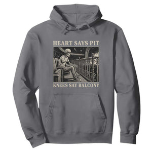Heart Says Pit Knees Say Balcony Hoodie Funny Concert Quote TS11 Charcoal Print Your Wear