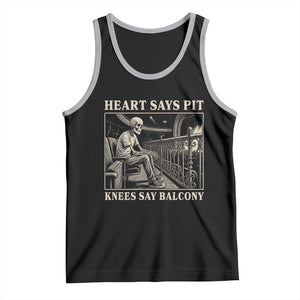 Heart Says Pit Knees Say Balcony Tank Top Funny Concert Quote TS11 Black Athletic Heather Print Your Wear