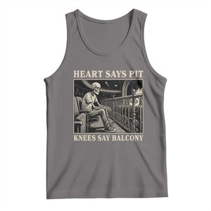 Heart Says Pit Knees Say Balcony Tank Top Funny Concert Quote TS11 Deep Heather Print Your Wear