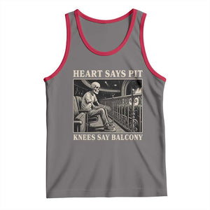 Heart Says Pit Knees Say Balcony Tank Top Funny Concert Quote TS11 Deep Heather Red Print Your Wear