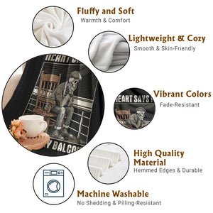 Funny Heart Says Pit Knees Say Balcony Throw Blanket Old Skeleton TS11 Print Your Wear