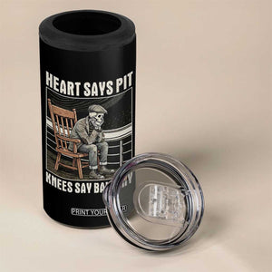 Funny Heart Says Pit Knees Say Balcony 4 in 1 Can Cooler Tumbler Old Skeleton TS11 Print Your Wear