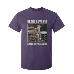 Funny Heart Says Pit Knees Say Balcony T Shirt For Kid Old Skeleton TS11 Purple Print Your Wear