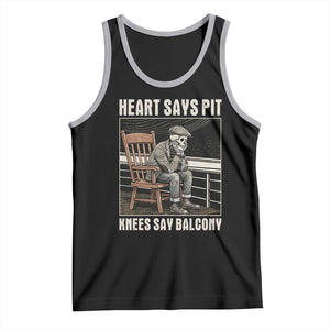 Funny Heart Says Pit Knees Say Balcony Tank Top Old Skeleton TS11 Black Athletic Heather Print Your Wear