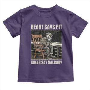 Funny Heart Says Pit Knees Say Balcony Toddler T Shirt Old Skeleton TS11 Purple Print Your Wear