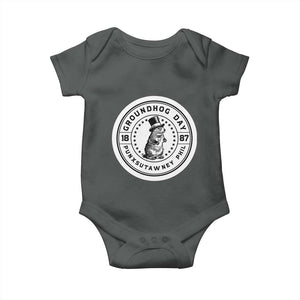 Punxsutawney Phil Groundhog Day Baby Onesie Funny Woodchuck Day 1887 TS11 Dark Heather Print Your Wear
